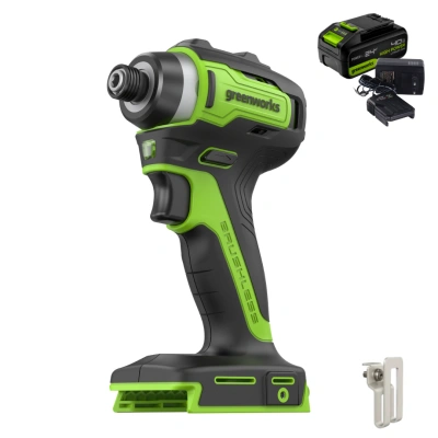 Винтоверт ударный Greenworks ID3170K4 24V (170Нм) аккумуляторный, с АКБ 4 А/ч и ЗУ