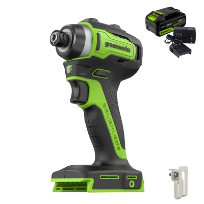 Винтоверт ударный Greenworks ID3170K5 24V (170Нм) аккумуляторный, с АКБ 5 А/ч и ЗУ