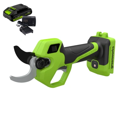 Секатор Greenworks PR24320K2 24V (32 мм) аккумуляторный, c АКБ 2 А/ч и ЗУ