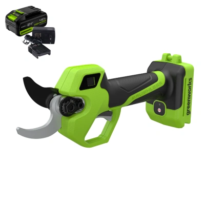 Секатор Greenworks PR24320K4 24V (32 мм) аккумуляторный, c АКБ 4 А/ч и ЗУ