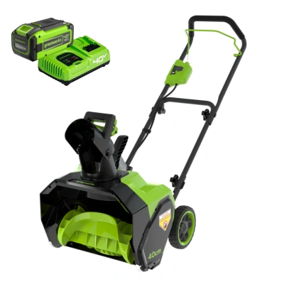 Снегоуборщик Greenworks G40ST40K8 40V (40 см) аккумуляторный, с АКБ 8 А/ч и быстрым ЗУ