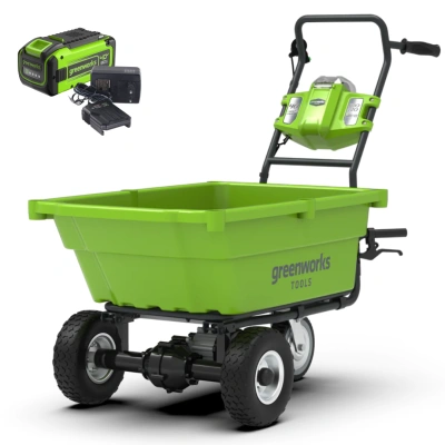 Садовая тележка Greenworks G40GCK8 40V (106 л) самоходная аккумуляторная, с АКБ 8 А/ч и ЗУ