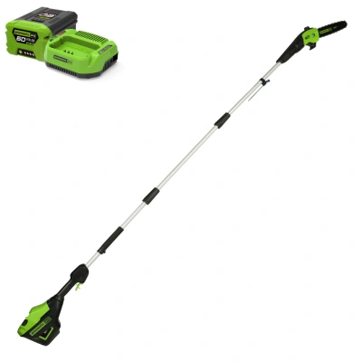 Высоторез-cучкорез Greenworks GD60PST25K2 60V (25 см) аккумуляторный, с АКБ 2 А/ч и ЗУ