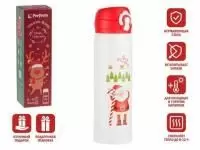 Термос, 480 мл, нержавеющая сталь, MERRY CHRISTMAS, белый, PERFECTO LINEA Термос, 480 мл, нержавеющая сталь, MERRY CHRISTMAS, белый, PERFECTO LINEA