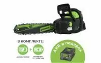 Купить Пила цепная аккумуляторная Greenworks GD60CS25 60В (в комплекте АКБ 5 А/ч х 2 + ЗУ) в Минске с Доставкой по РБ