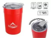 Термостакан, 360 мл, нержавеющая сталь, красный, ARIZONE Термостакан, 360 мл, нержавеющая сталь, красный, ARIZONE