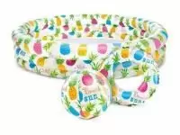 Купить Надувной детский бассейн Ананас, 132х28 см + надувной мяч 51 см, надувной круг 51 см, INTEX (от 2 лет) в Минске с Доставкой по РБ