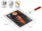 Купить Решетка-гриль, 400x300 мм,  нержавеющая сталь, деревянная ручка, PERFECTO LINEA (Изготовлена из 100% нержавеющей стали. Гигиенична, безопасна, долгове в Минске с Доставкой по РБ