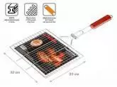 Решетка-гриль, 320x230 мм, нержавеющая сталь, деревянная ручка, PERFECTO LINEA (Изготовлена из 100% нержавеющей стали. Гигиенична, безопасна, долгове Решетка-гриль, 320x230 мм, нержавеющая сталь, деревянная ручка, PERFECTO LINEA (Изготовлена из 100% нержавеющей стали. Гигиенична, безопасна, долгове