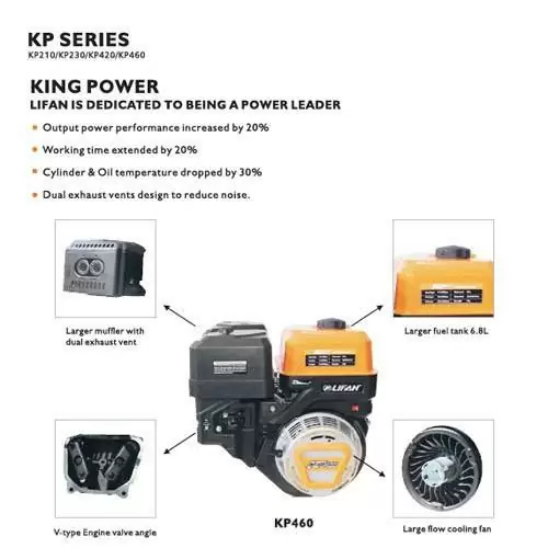 Купить Двигатель Lifan KP460E (192FD-2T, вал 25мм) 20лс 0.6А в Минске с Доставкой по РБ