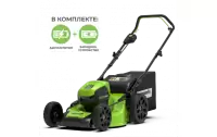 Купить Аккумуляторная газонокосилка Greenworks GD60LM46HP 60В (в комплекте АКБ + ЗУ) в Минске с Доставкой по РБ