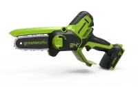 Мини-пила цепная аккумуляторная Greenworks G24CSMNX 24В