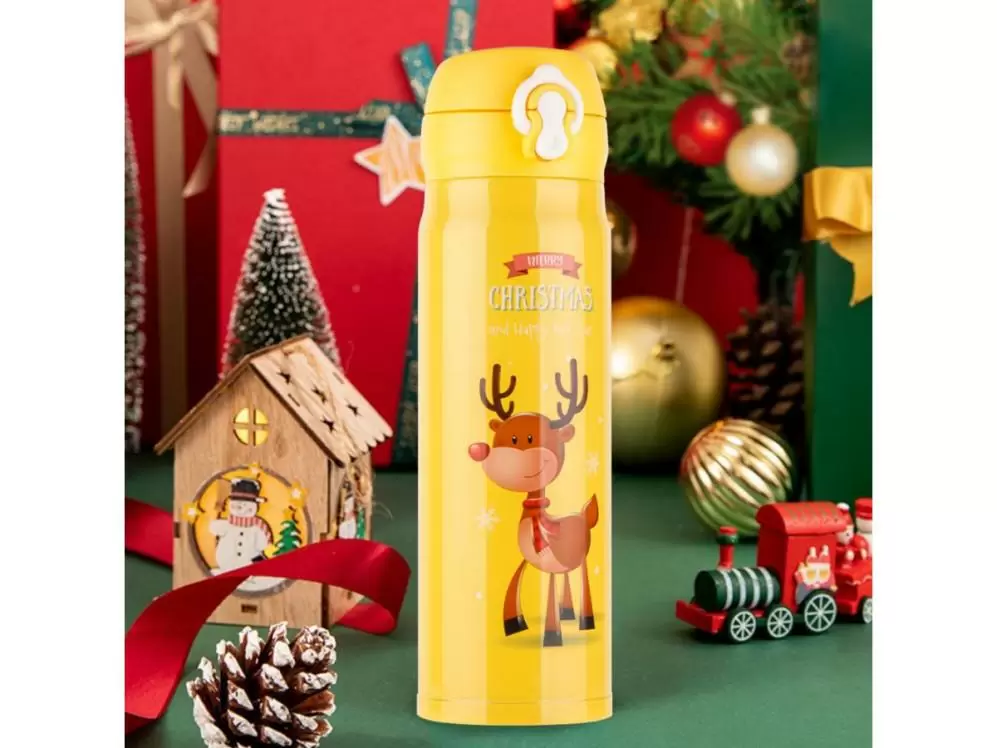 Приобрести Термос, 500 мл, нержавеющая сталь, MERRY CHRISTMAS, желтый, PERFECTO LINEA в Минске с Доставкой по РБ Купить Термос, 500 мл, нержавеющая сталь, MERRY CHRISTMAS, желтый, PERFECTO LINEA в Минске с Доставкой по РБ