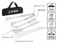 Набор для барбекю 7 в 1, PERFECTO LINEA (В набор входит: вилка для мяса, щипцы, лопатка, 4 плоских шампура.) Набор для барбекю 7 в 1, PERFECTO LINEA (В набор входит: вилка для мяса, щипцы, лопатка, 4 плоских шампура.)