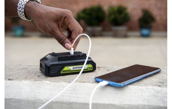 Купить Батарея аккумуляторная  Greenworks G24USB2 24В 2А/ч c USB разъёмом (2939207) в Минске с Доставкой по РБ