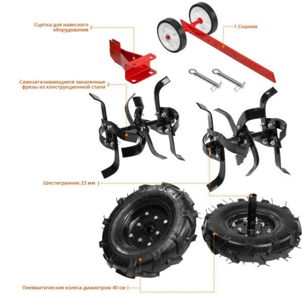 Купить Мотоблок бензиновый с понижающей передачей МТБ-400 ЗУБР в Минске с Доставкой по РБ