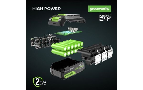 Купить Батарея аккумуляторная  Greenworks G24HP4 24В 4 А/ч (2958907) в Минске с Доставкой по РБ