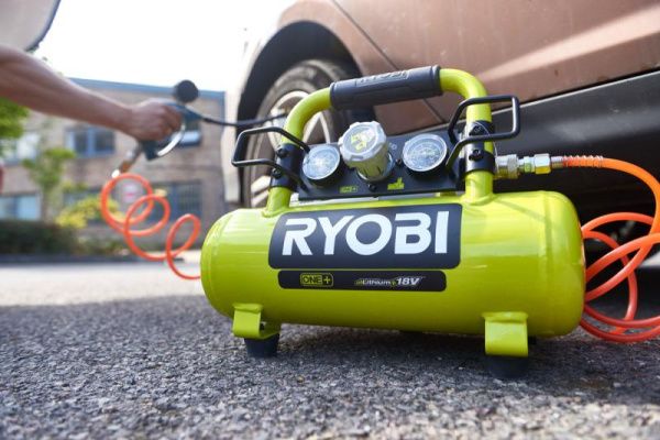 Купить Компрессор безмасляный коаксиальный аккумуляторный RYOBI R18AC-0 (без батареи) система ONE + в Минске с Доставкой по РБ